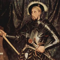 Portrait of a knight and his sword